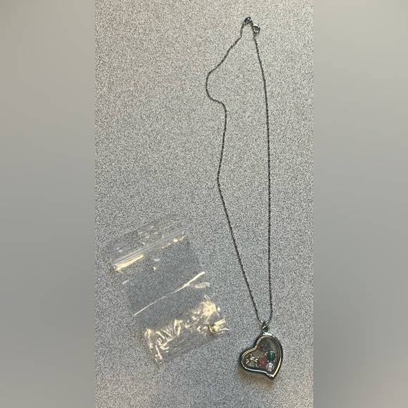 Silver Heart Locket with 6 Charms - Picture 2 of 4